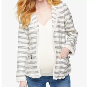 Willow and Clay Maternity striped tweed Blazer -M